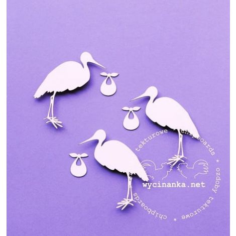 Tekturka Wycinanka Bociany, 3szt